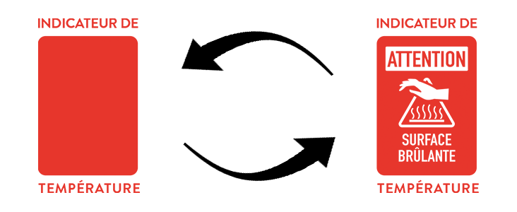 Logo thermochromique changeant de couleur Mikrohot